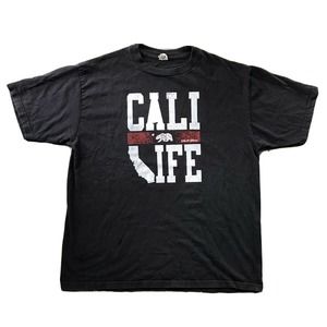 Pro Club Comfort Mens Sz L Graphic T Shirt Shortsleeve Black Cali Life Casual